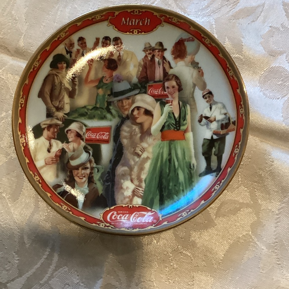 Coca-Cola March Celebration Plate with Red and Green Accents